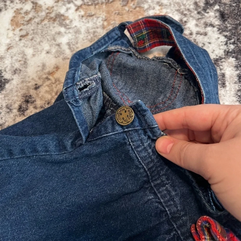RARE Vintage OSHKOSH B'GOSH Denim Bubble Overalls 18 Month Girls USA Made